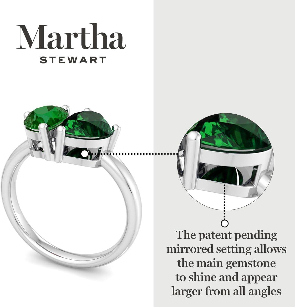 imageMartha Stewart 2 Carat Two Stone Gemstone Ring For Women in Sterling Silver Gemstone Jewelry For WomenOption 3