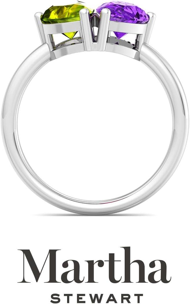 imageMartha Stewart 2 Carat Two Stone Gemstone Ring For Women in Sterling Silver Gemstone Jewelry For WomenOption 4
