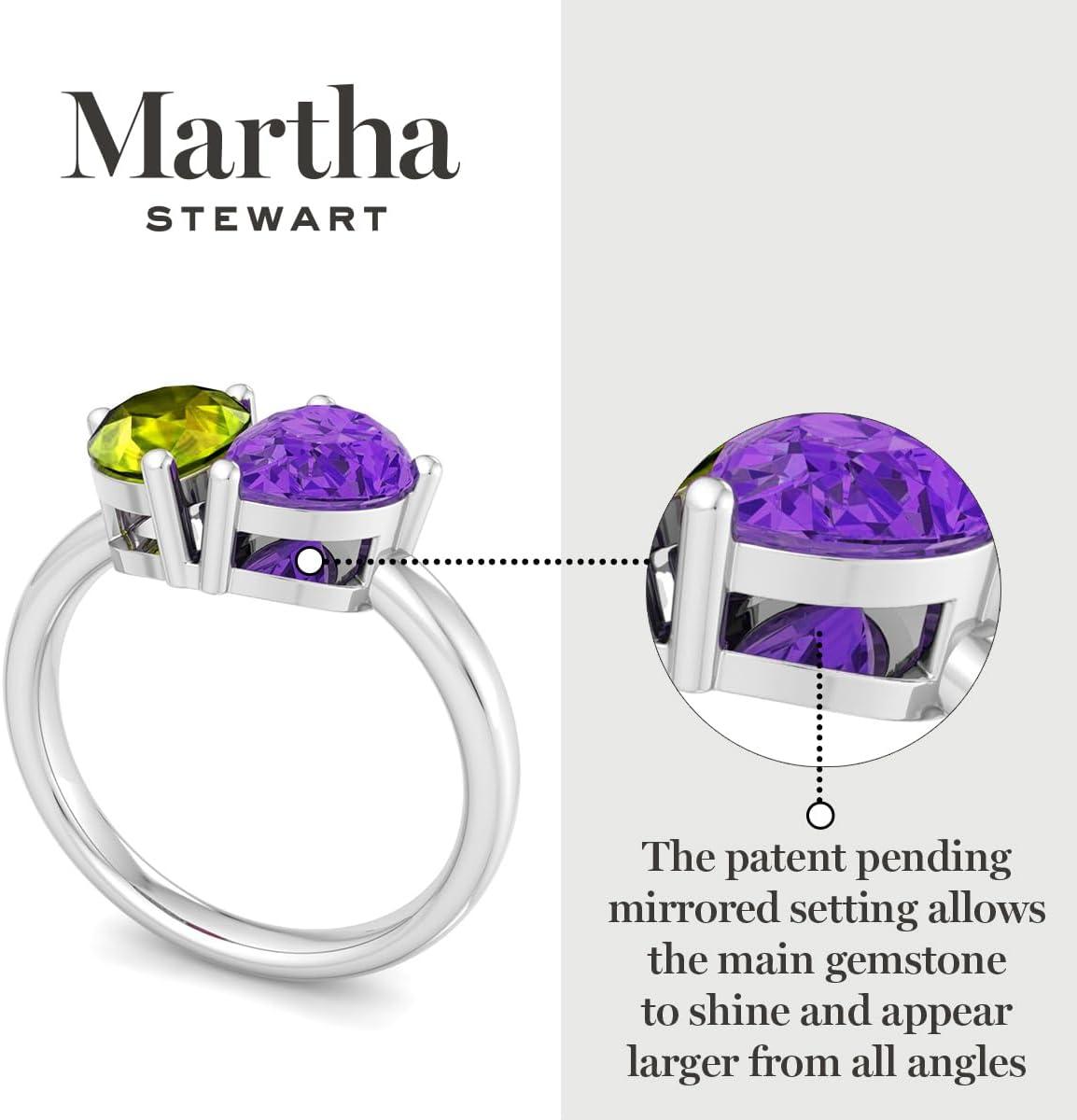 imageMartha Stewart 2 Carat Two Stone Gemstone Ring For Women in Sterling Silver Gemstone Jewelry For WomenOption 4