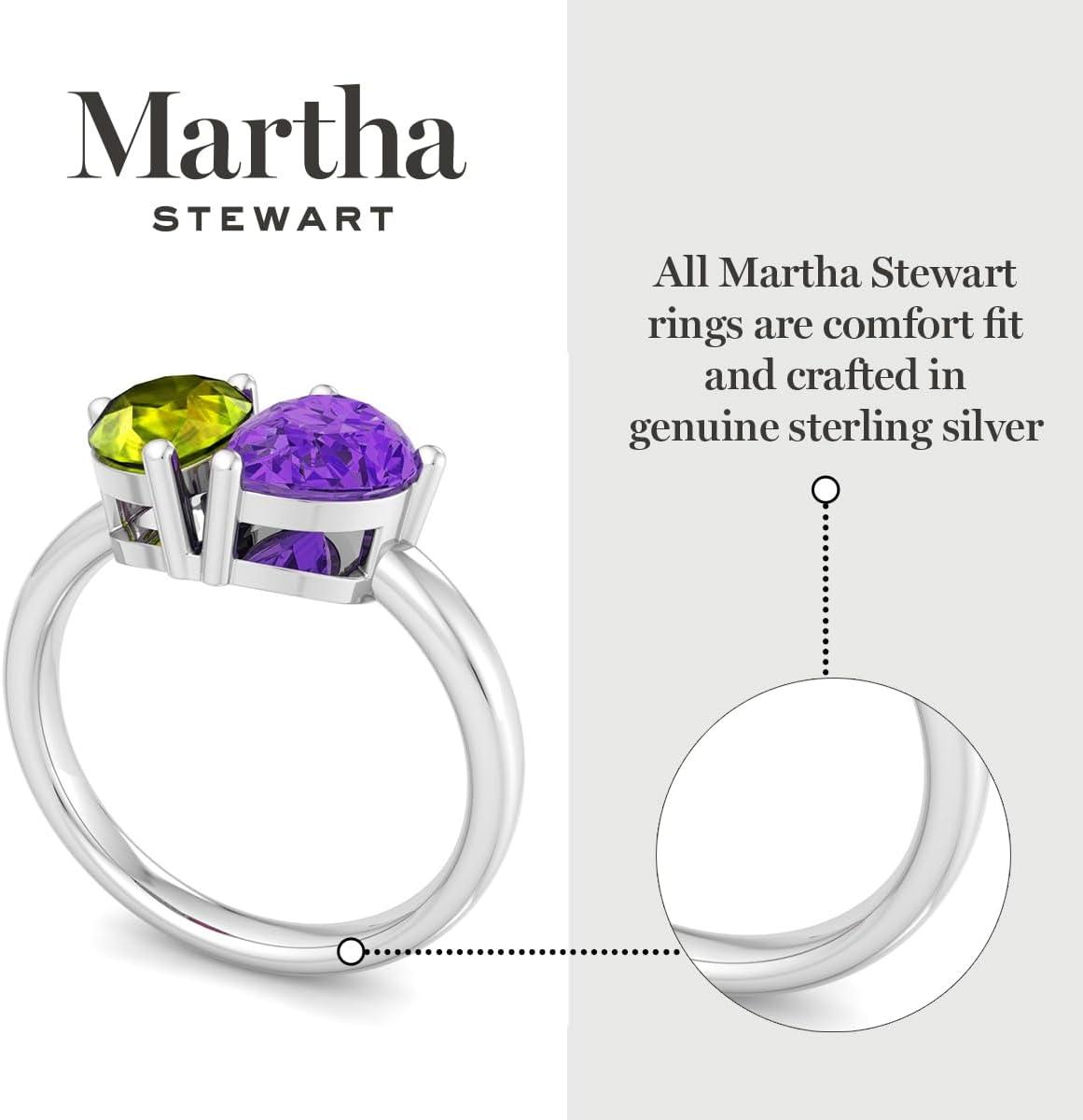imageMartha Stewart 2 Carat Two Stone Gemstone Ring For Women in Sterling Silver Gemstone Jewelry For WomenOption 4