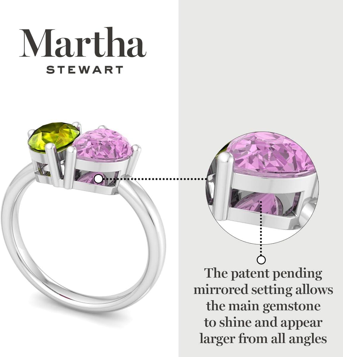 imageMartha Stewart 2 Carat Two Stone Gemstone Ring For Women in Sterling Silver Gemstone Jewelry For WomenOption 5