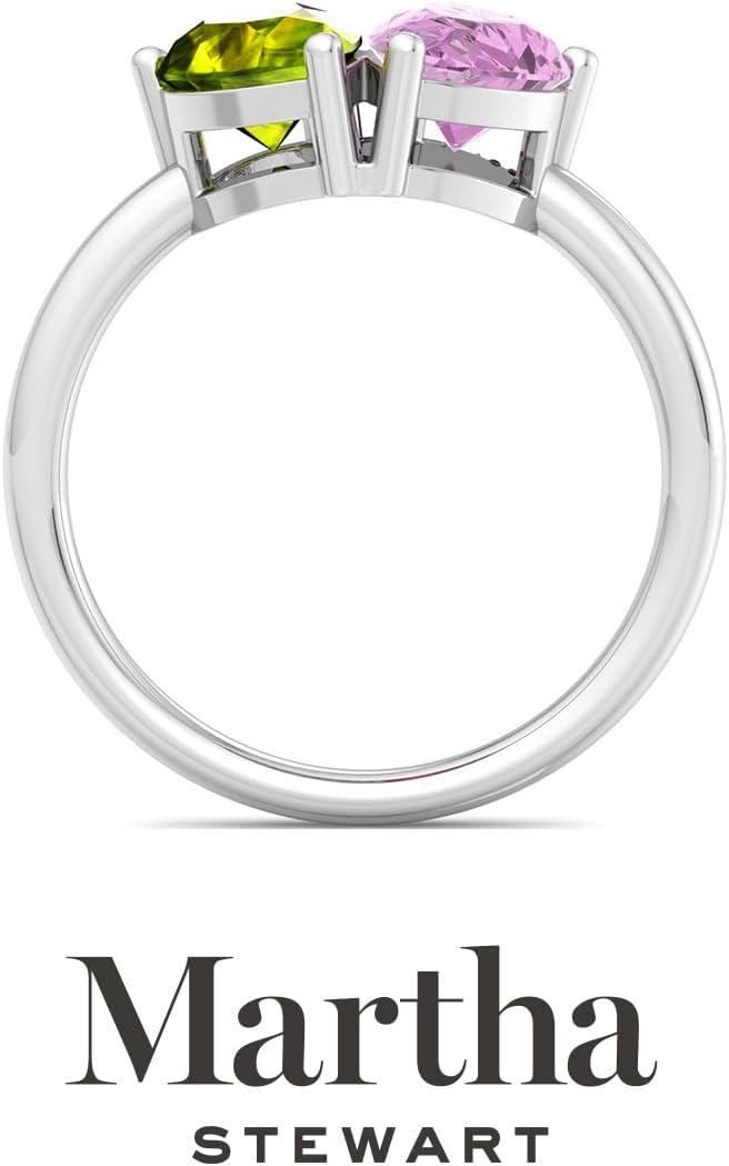imageMartha Stewart 2 Carat Two Stone Gemstone Ring For Women in Sterling Silver Gemstone Jewelry For WomenOption 5
