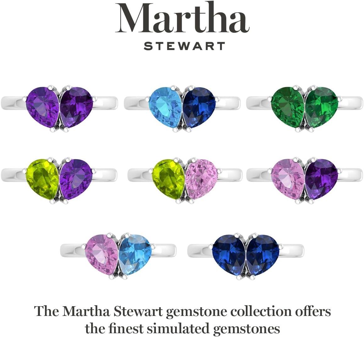 imageMartha Stewart 2 Carat Two Stone Gemstone Ring For Women in Sterling Silver Gemstone Jewelry For WomenOption 5