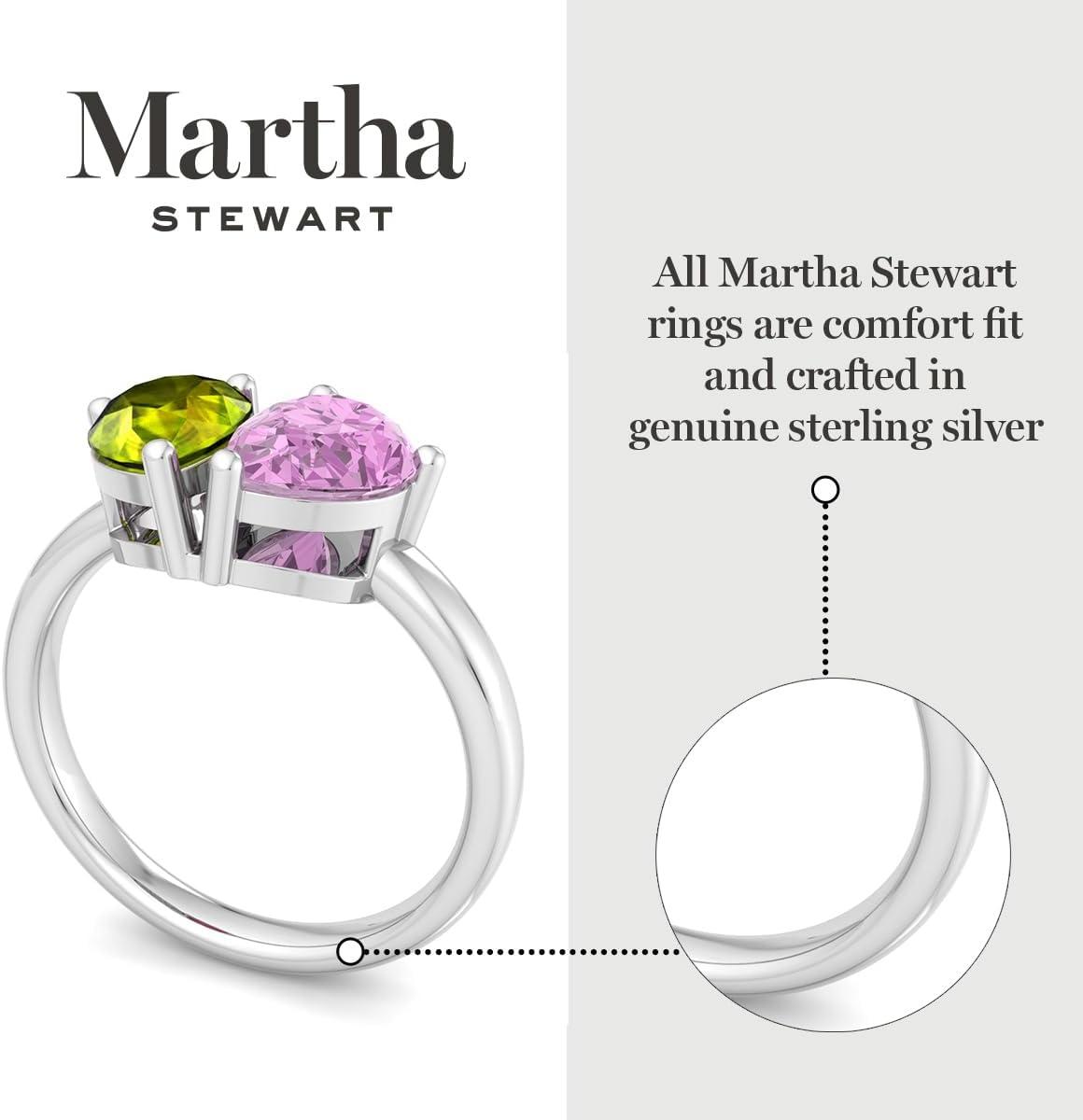 imageMartha Stewart 2 Carat Two Stone Gemstone Ring For Women in Sterling Silver Gemstone Jewelry For WomenOption 5