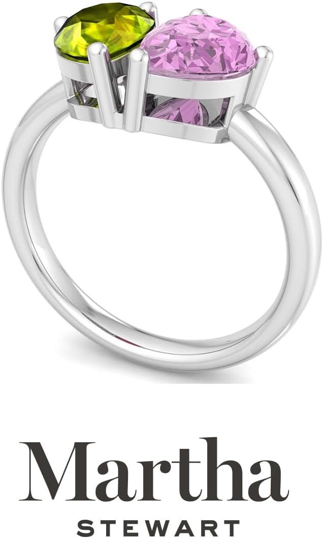imageMartha Stewart 2 Carat Two Stone Gemstone Ring For Women in Sterling Silver Gemstone Jewelry For WomenOption 5