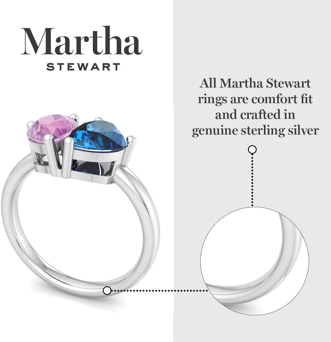 imageMartha Stewart 2 Carat Two Stone Gemstone Ring For Women in Sterling Silver Gemstone Jewelry For WomenOption 7