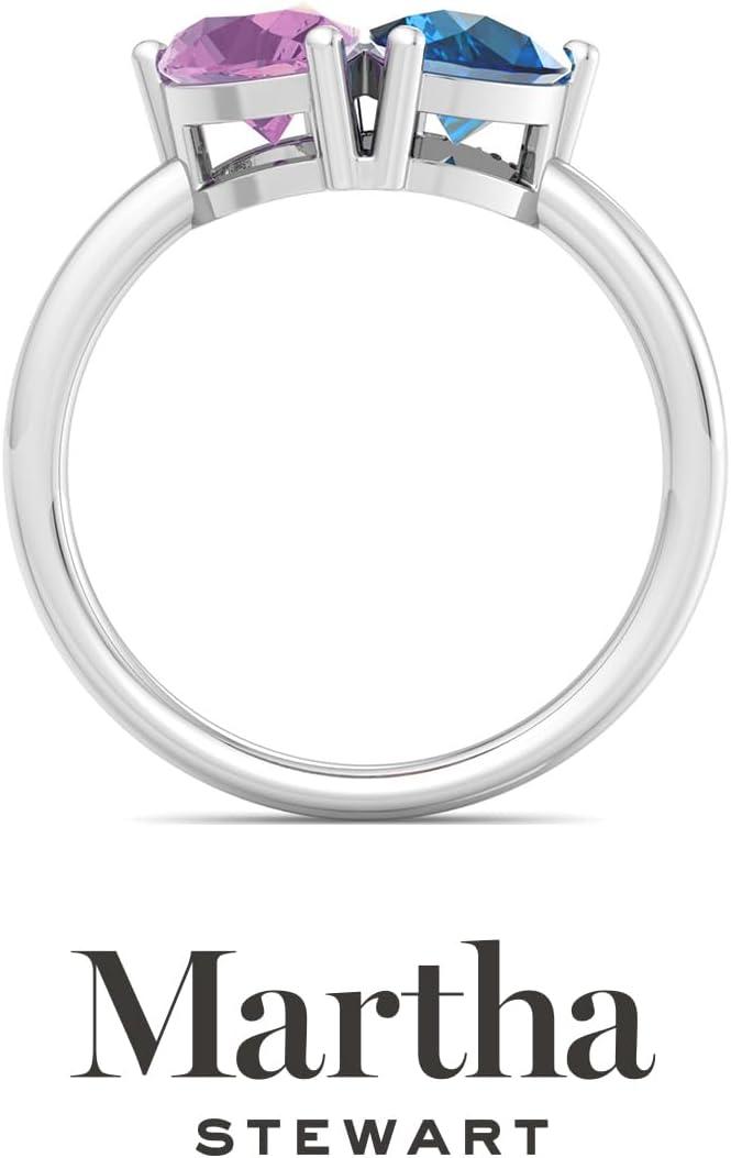 imageMartha Stewart 2 Carat Two Stone Gemstone Ring For Women in Sterling Silver Gemstone Jewelry For WomenOption 7