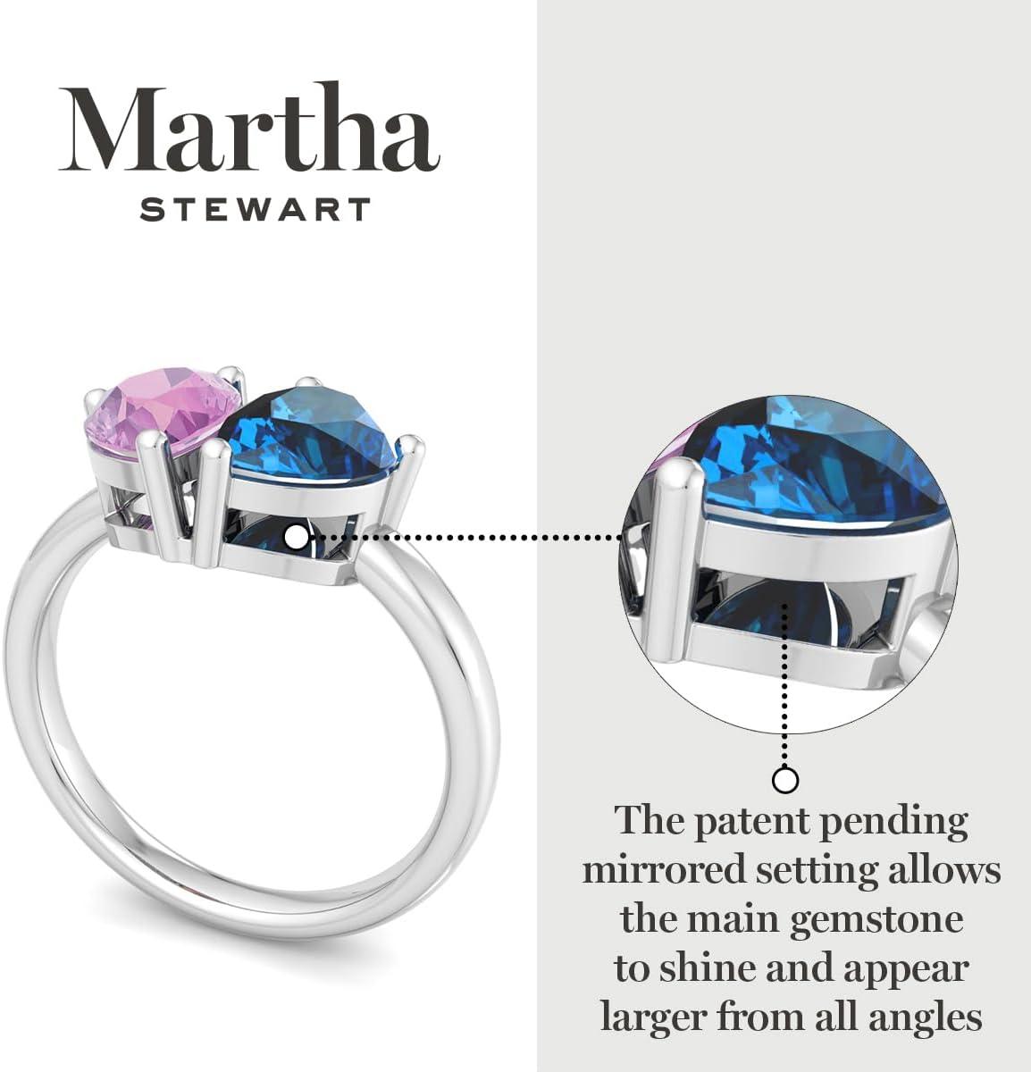 imageMartha Stewart 2 Carat Two Stone Gemstone Ring For Women in Sterling Silver Gemstone Jewelry For WomenOption 7