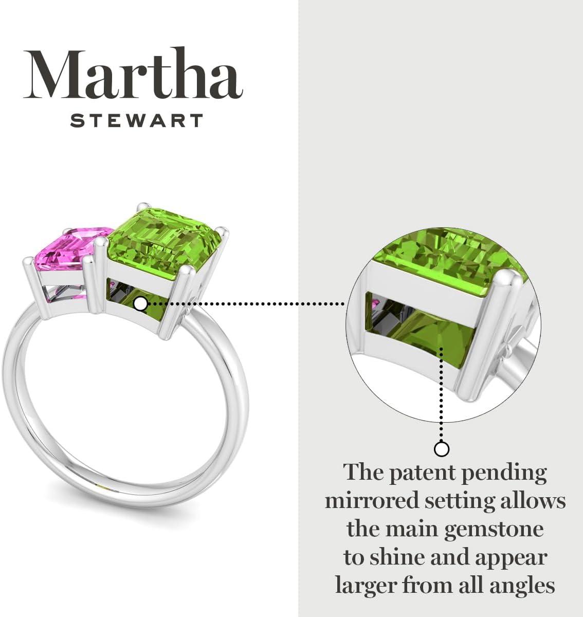 imageMartha Stewart 3 14 Carat Two Stone Gemstone Ring For Women in Sterling Silver Gemstone Jewelry For WomenOption 1