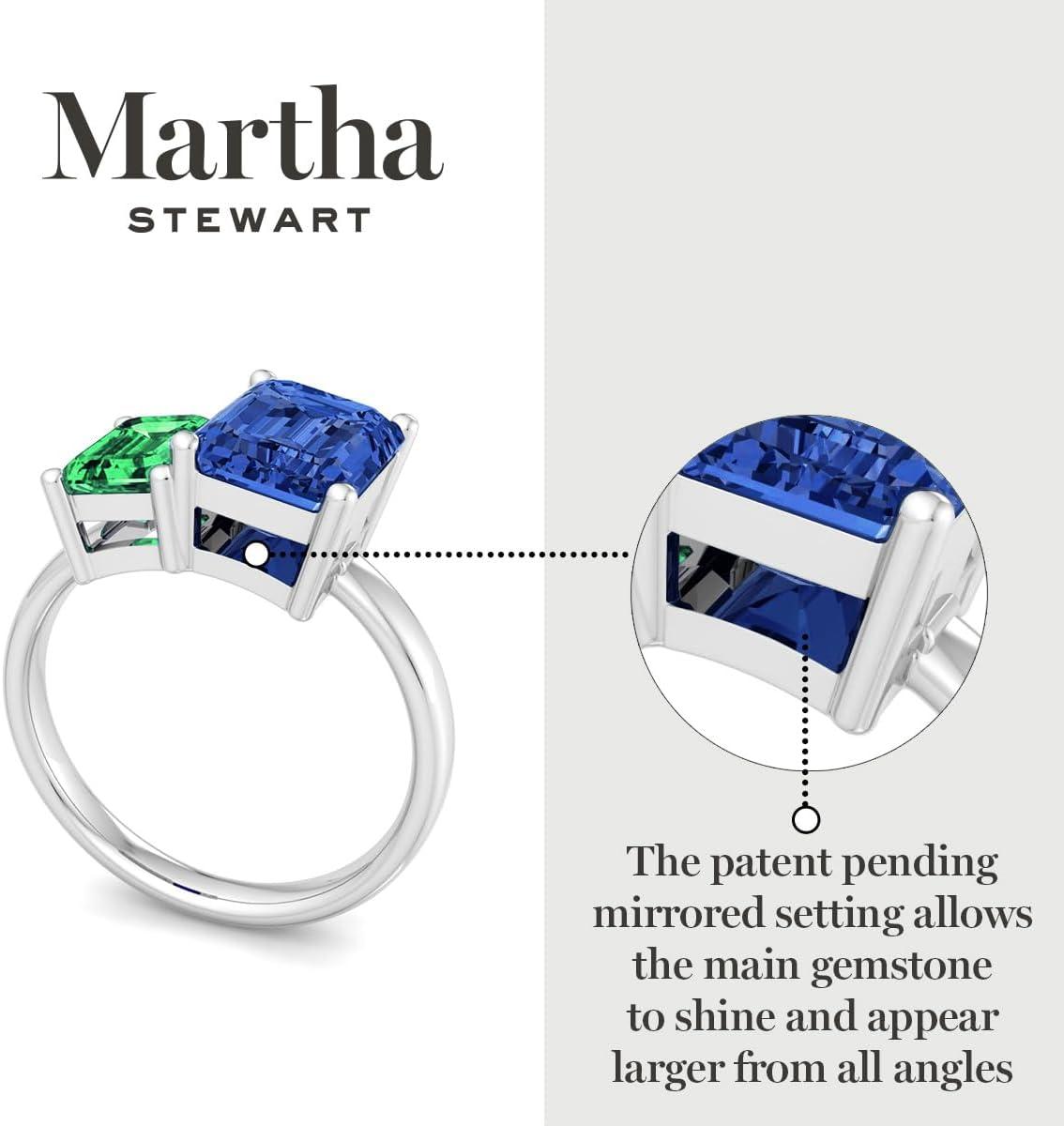 imageMartha Stewart 3 14 Carat Two Stone Gemstone Ring For Women in Sterling Silver Gemstone Jewelry For WomenOption 2