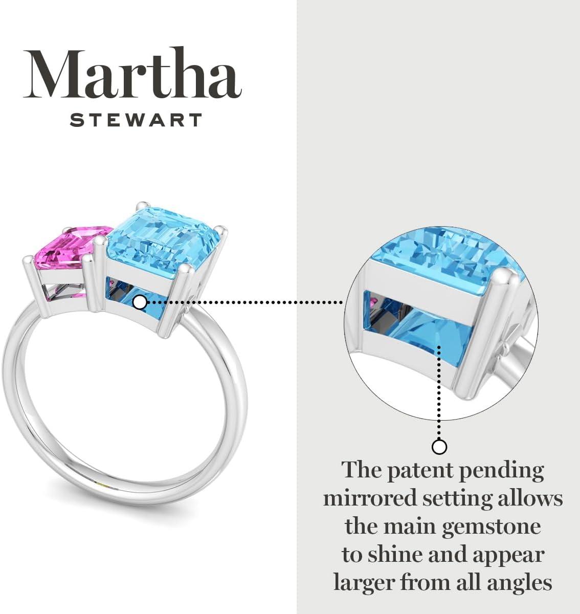 imageMartha Stewart 3 14 Carat Two Stone Gemstone Ring For Women in Sterling Silver Gemstone Jewelry For WomenOption 5