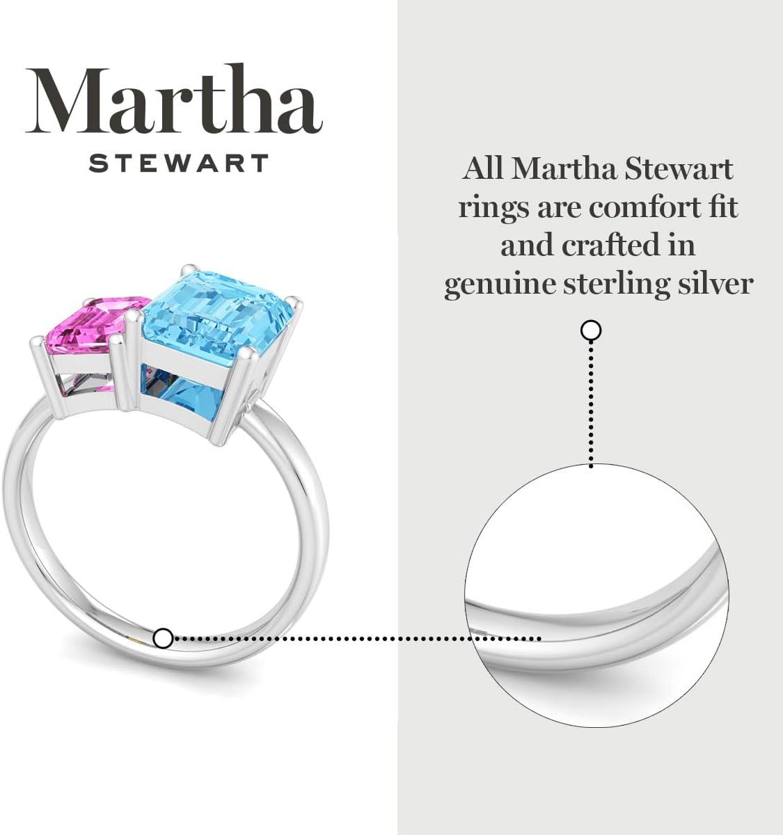 imageMartha Stewart 3 14 Carat Two Stone Gemstone Ring For Women in Sterling Silver Gemstone Jewelry For WomenOption 5