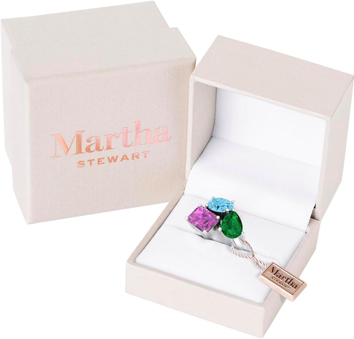 imageMartha Stewart 3 34 Carat Three Stone Gemstone Ring for Women in Sterling Silver Gemstone Jewelry For WomenOption 2