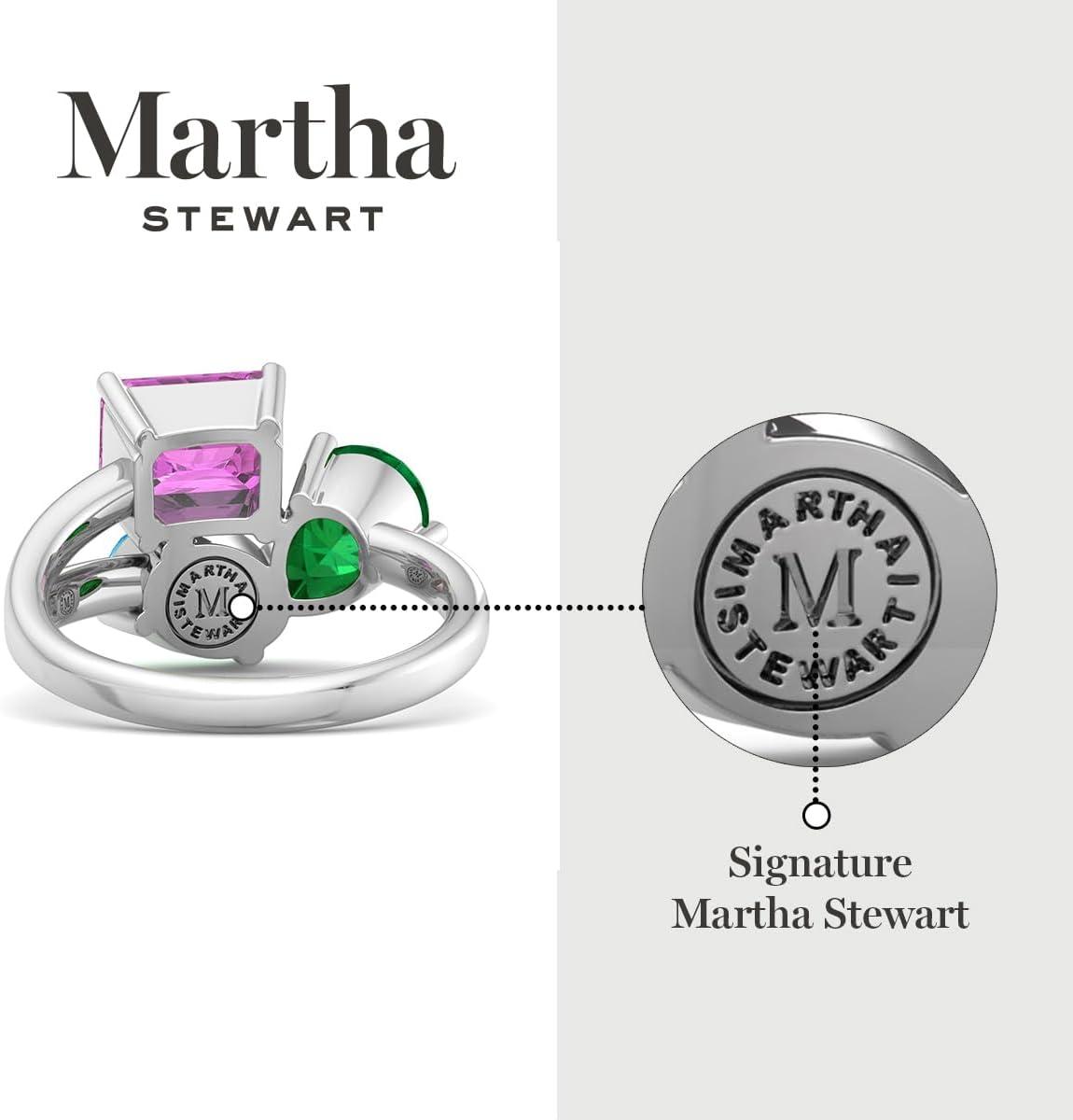imageMartha Stewart 3 34 Carat Three Stone Gemstone Ring for Women in Sterling Silver Gemstone Jewelry For WomenOption 2