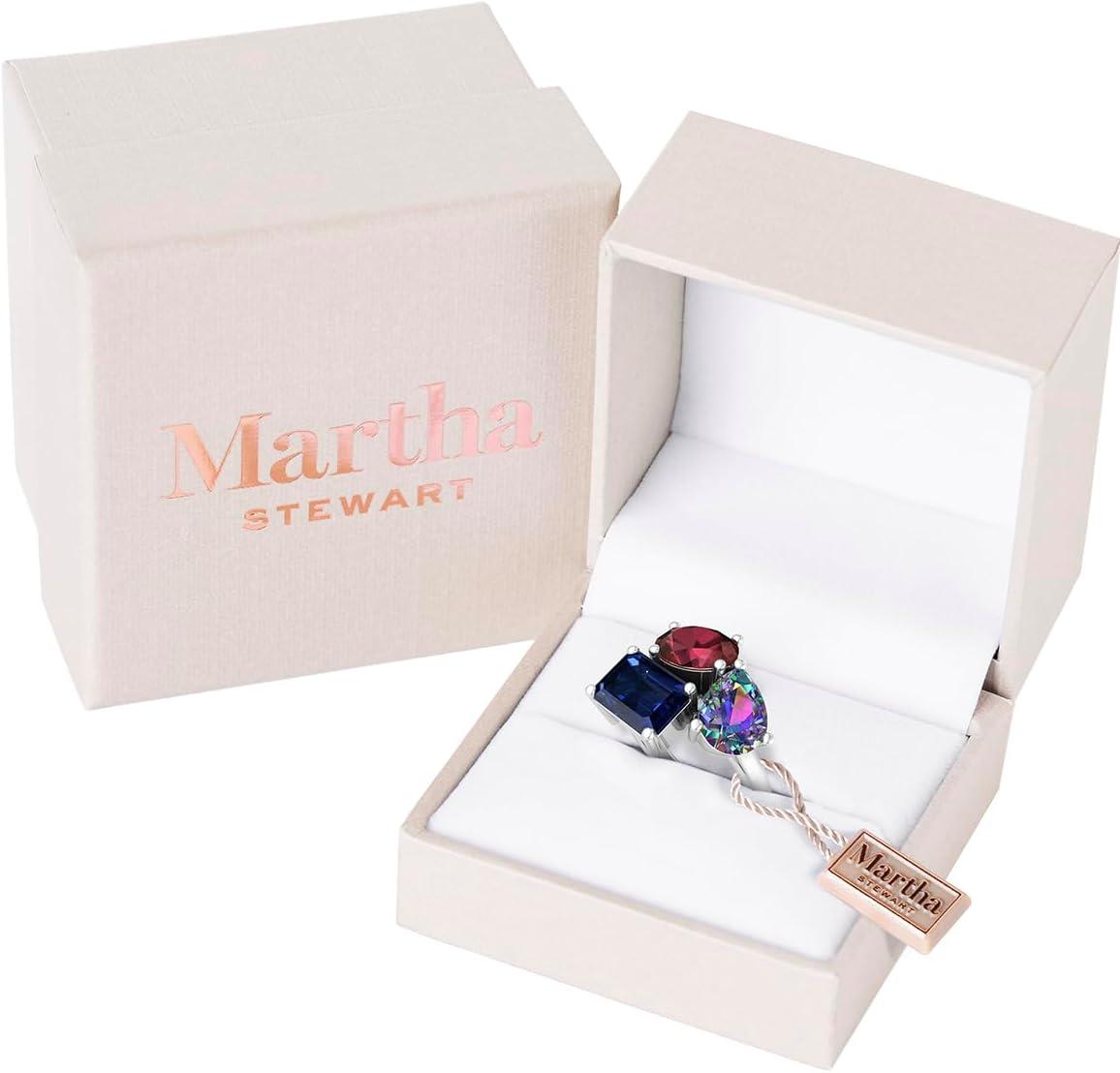 imageMartha Stewart 3 34 Carat Three Stone Gemstone Ring for Women in Sterling Silver Gemstone Jewelry For WomenOption 3