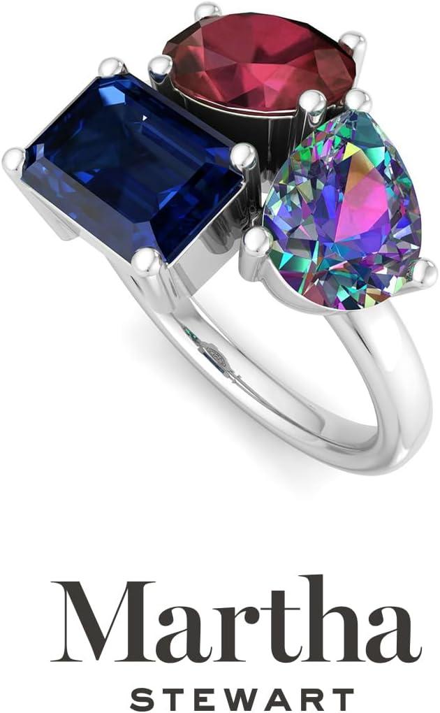 imageMartha Stewart 3 34 Carat Three Stone Gemstone Ring for Women in Sterling Silver Gemstone Jewelry For WomenOption 3
