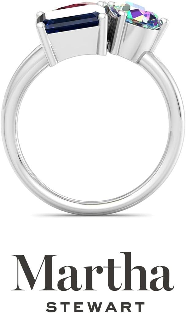 imageMartha Stewart 3 34 Carat Three Stone Gemstone Ring for Women in Sterling Silver Gemstone Jewelry For WomenOption 3
