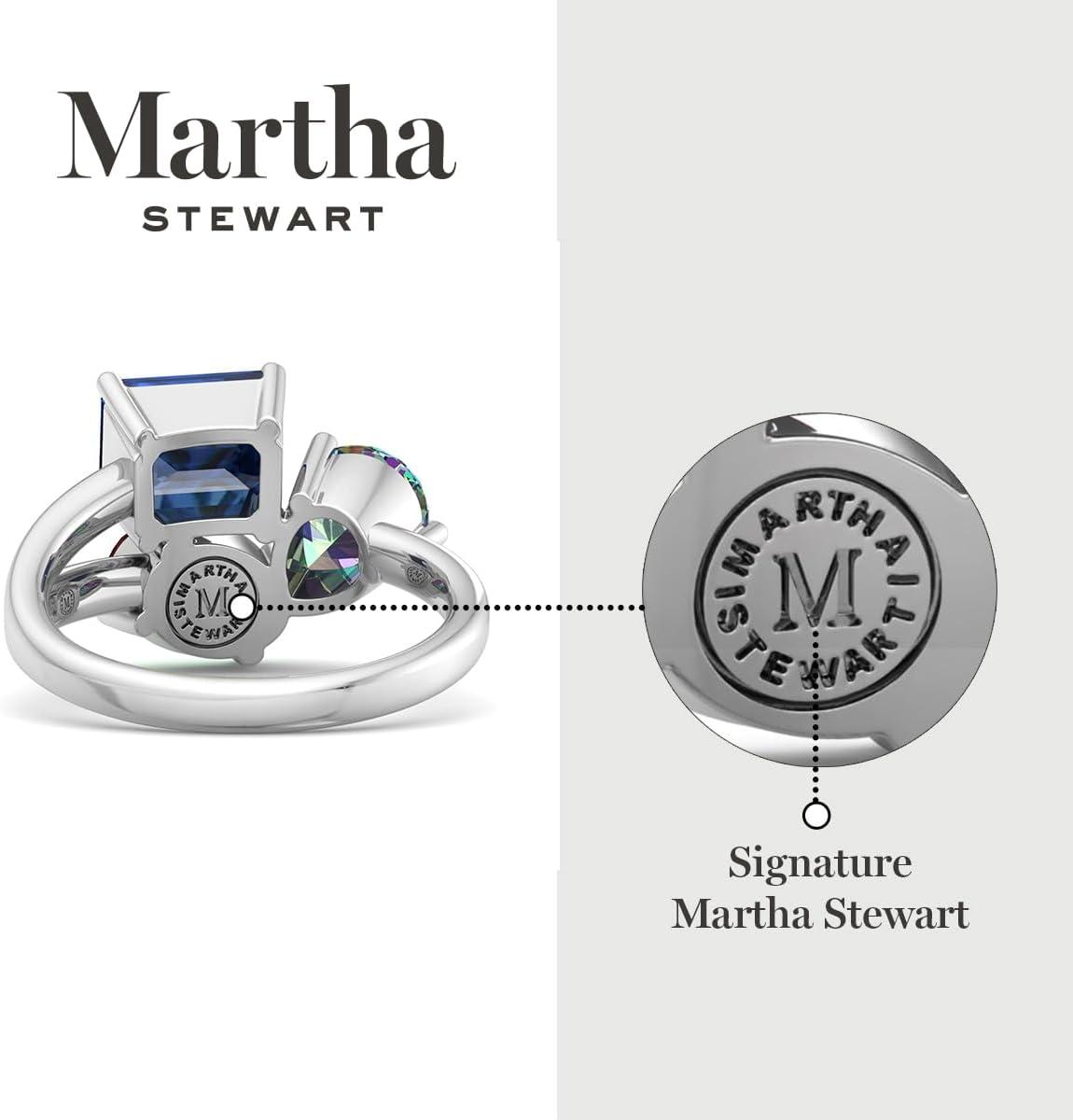 imageMartha Stewart 3 34 Carat Three Stone Gemstone Ring for Women in Sterling Silver Gemstone Jewelry For WomenOption 3