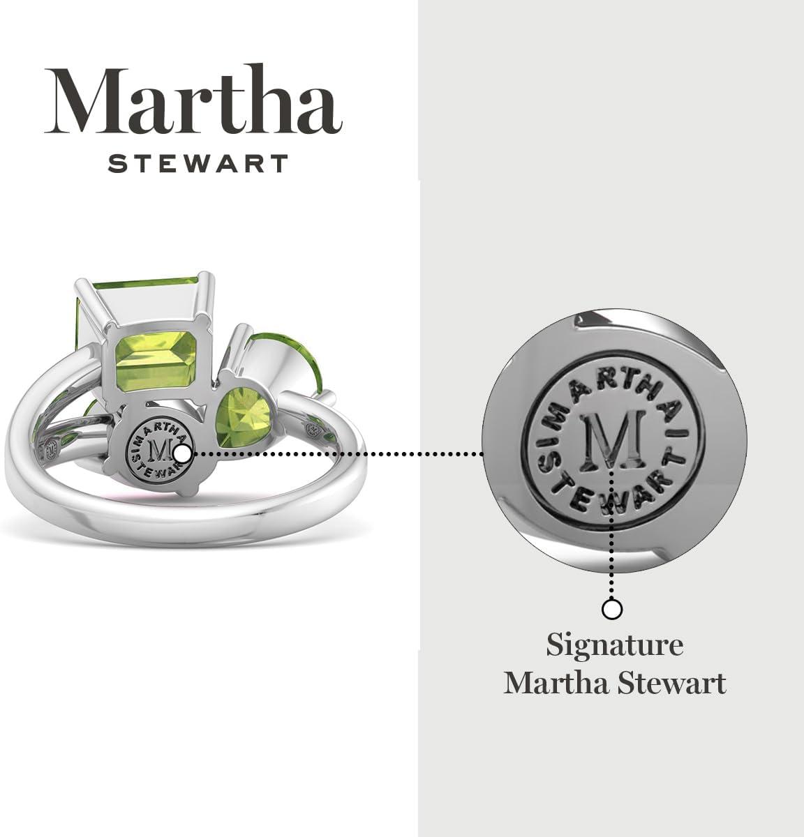 imageMartha Stewart 3 34 Carat Three Stone Gemstone Ring for Women in Sterling Silver Gemstone Jewelry For WomenOption 4