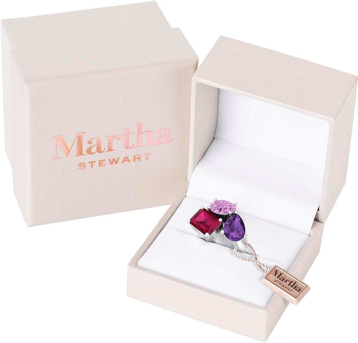 imageMartha Stewart 3 34 Carat Three Stone Gemstone Ring for Women in Sterling Silver Gemstone Jewelry For WomenOption 5