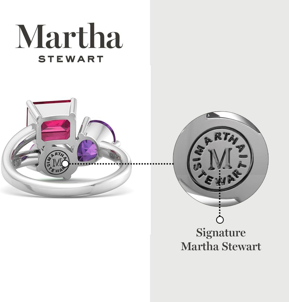 imageMartha Stewart 3 34 Carat Three Stone Gemstone Ring for Women in Sterling Silver Gemstone Jewelry For WomenOption 5
