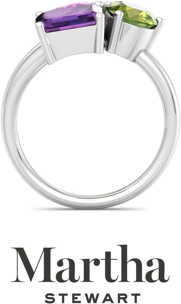 imageMartha Stewart 3 34 Carat Three Stone Gemstone Ring for Women in Sterling Silver Gemstone Jewelry For WomenOption 6