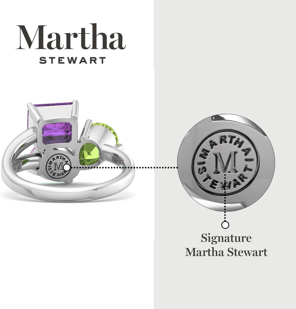 imageMartha Stewart 3 34 Carat Three Stone Gemstone Ring for Women in Sterling Silver Gemstone Jewelry For WomenOption 6