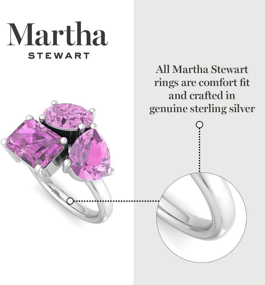 imageMartha Stewart 3 34 Carat Three Stone Gemstone Ring for Women in Sterling Silver Gemstone Jewelry For WomenOption 7