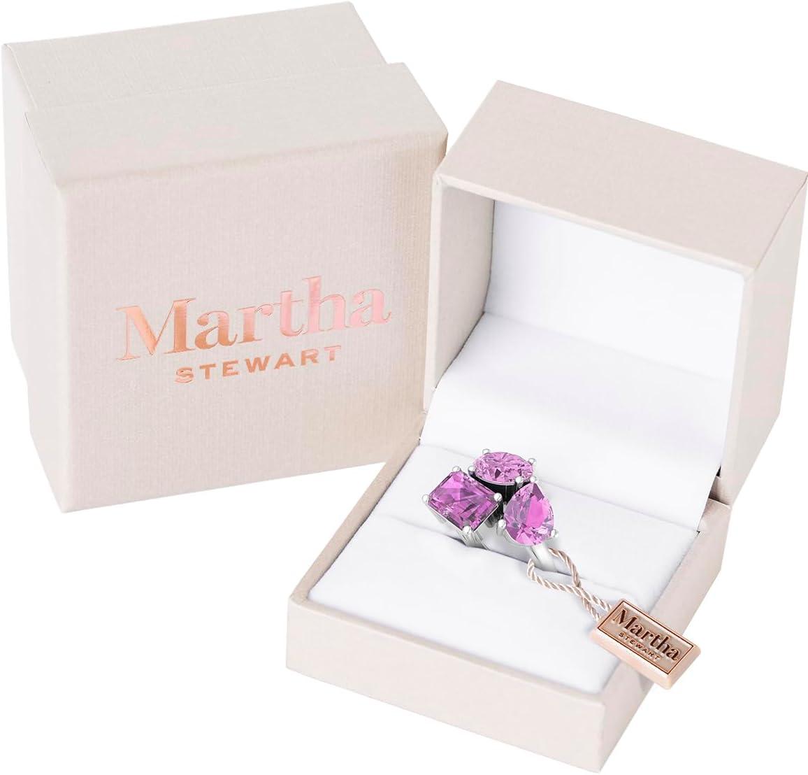 imageMartha Stewart 3 34 Carat Three Stone Gemstone Ring for Women in Sterling Silver Gemstone Jewelry For WomenOption 7