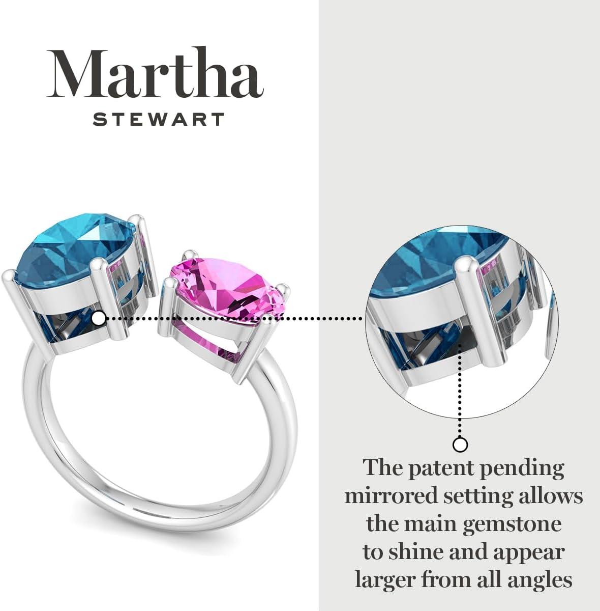 imageMartha Stewart 3 34 Carat Two Stone Gemstone Ring For Women in Sterling Silver Gemstone Jewelry For WomenOption 1