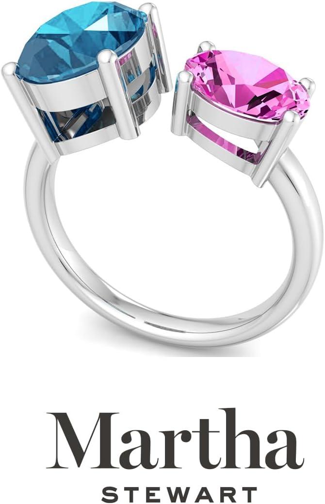 imageMartha Stewart 3 34 Carat Two Stone Gemstone Ring For Women in Sterling Silver Gemstone Jewelry For WomenOption 1