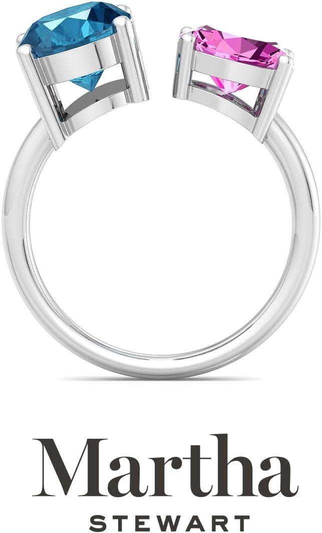 imageMartha Stewart 3 34 Carat Two Stone Gemstone Ring For Women in Sterling Silver Gemstone Jewelry For WomenOption 1