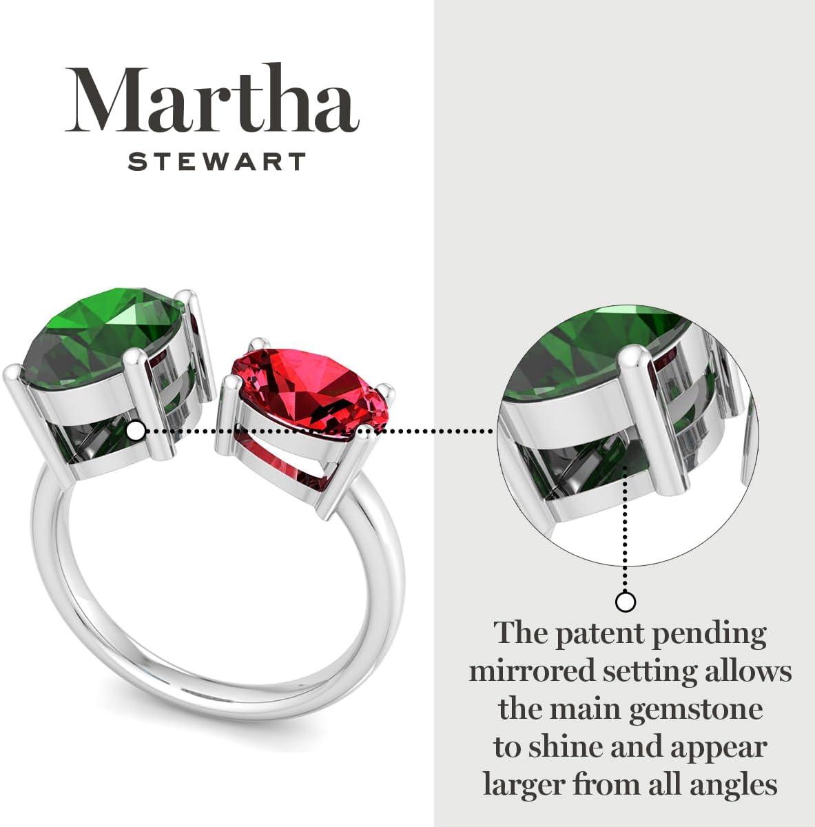 imageMartha Stewart 3 34 Carat Two Stone Gemstone Ring For Women in Sterling Silver Gemstone Jewelry For WomenOption 2