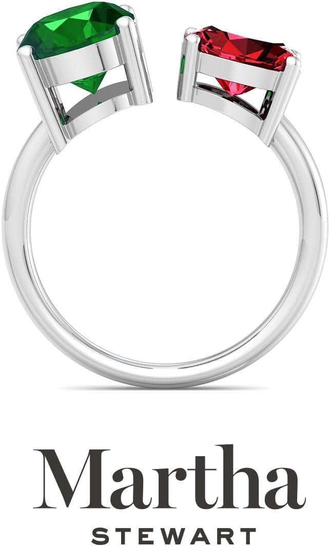 imageMartha Stewart 3 34 Carat Two Stone Gemstone Ring For Women in Sterling Silver Gemstone Jewelry For WomenOption 2