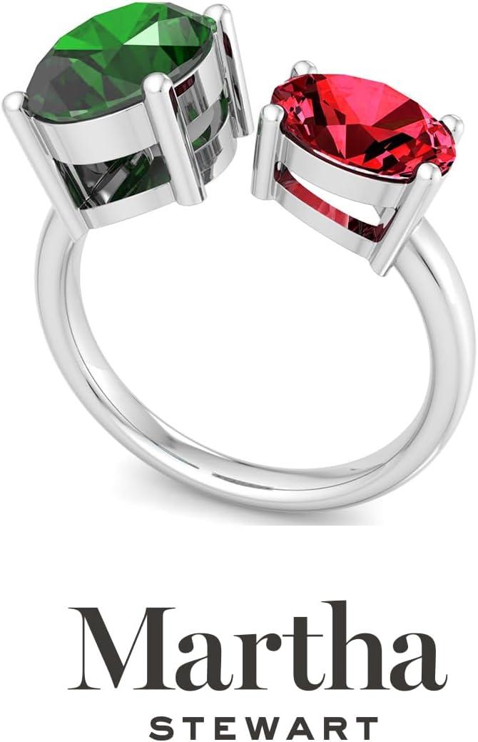 imageMartha Stewart 3 34 Carat Two Stone Gemstone Ring For Women in Sterling Silver Gemstone Jewelry For WomenOption 2