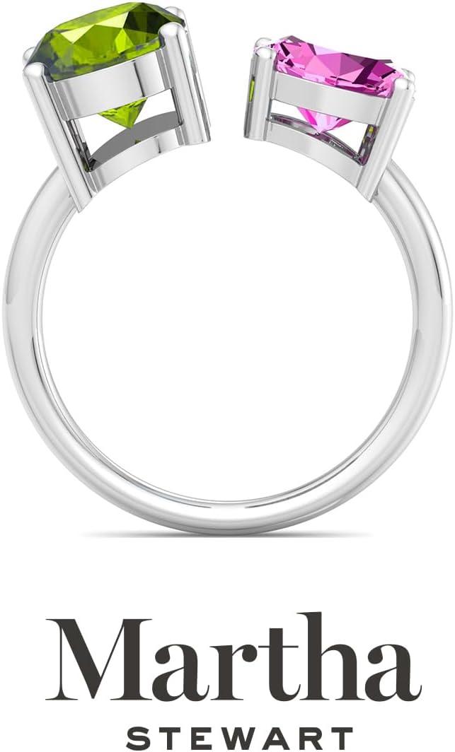 imageMartha Stewart 3 34 Carat Two Stone Gemstone Ring For Women in Sterling Silver Gemstone Jewelry For WomenOption 3
