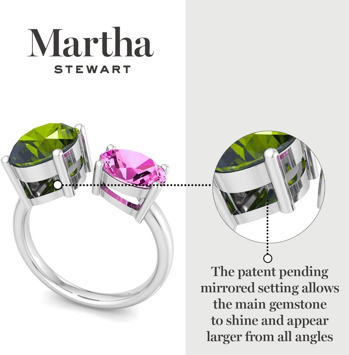 imageMartha Stewart 3 34 Carat Two Stone Gemstone Ring For Women in Sterling Silver Gemstone Jewelry For WomenOption 3