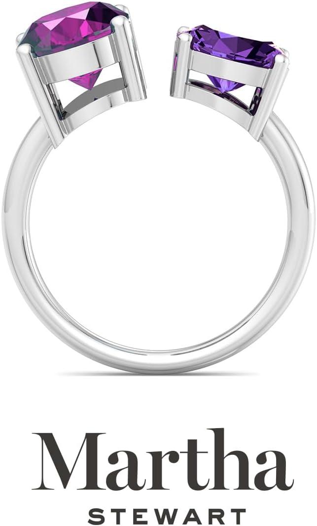imageMartha Stewart 3 34 Carat Two Stone Gemstone Ring For Women in Sterling Silver Gemstone Jewelry For WomenOption 4