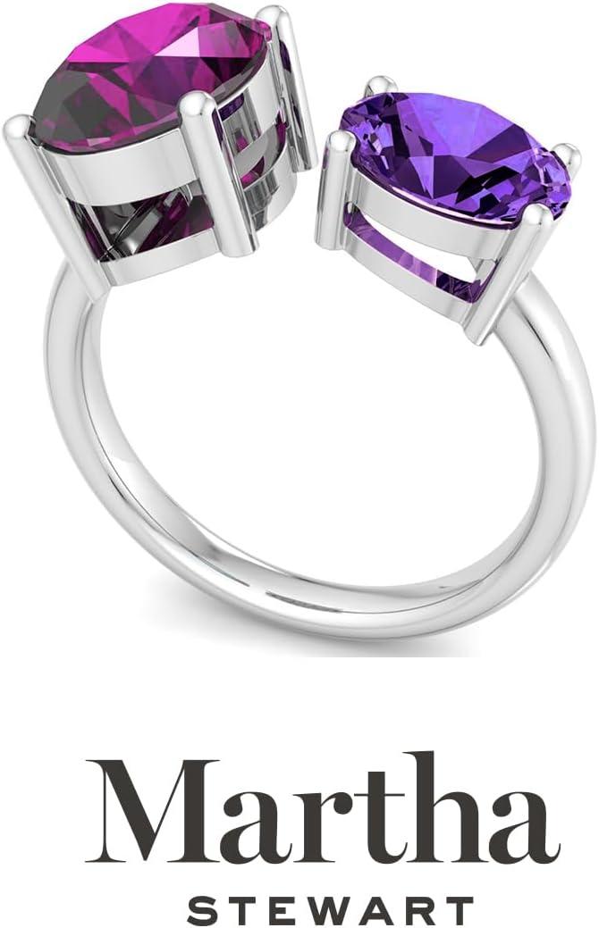 imageMartha Stewart 3 34 Carat Two Stone Gemstone Ring For Women in Sterling Silver Gemstone Jewelry For WomenOption 4