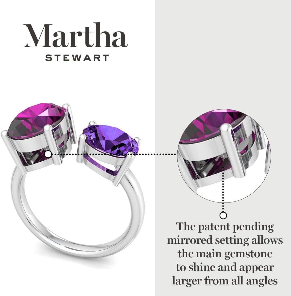 imageMartha Stewart 3 34 Carat Two Stone Gemstone Ring For Women in Sterling Silver Gemstone Jewelry For WomenOption 4