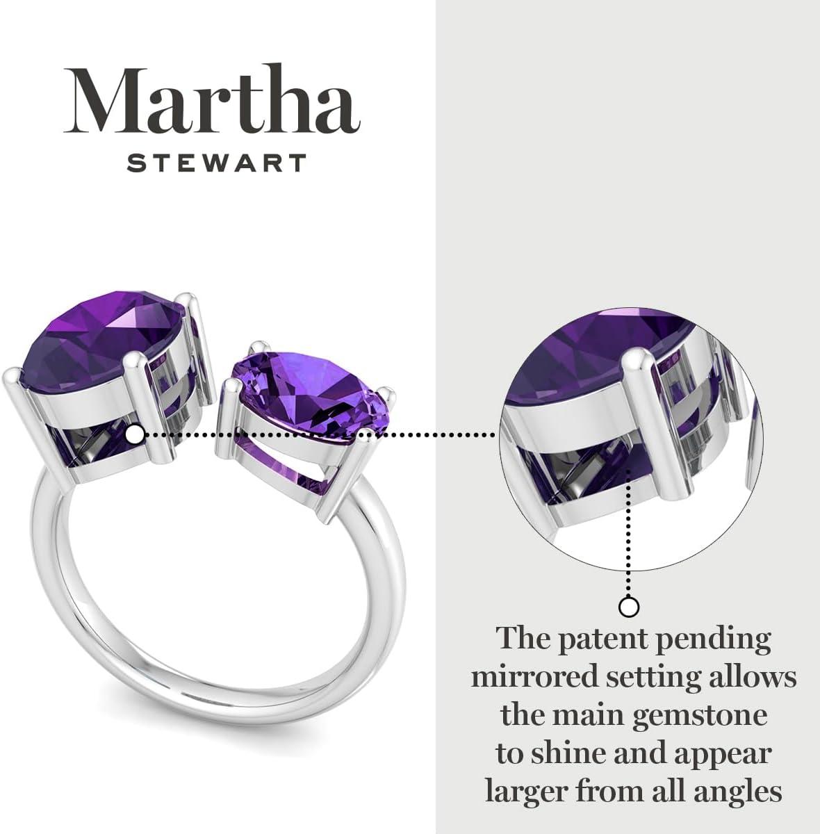 imageMartha Stewart 3 34 Carat Two Stone Gemstone Ring For Women in Sterling Silver Gemstone Jewelry For WomenOption 7