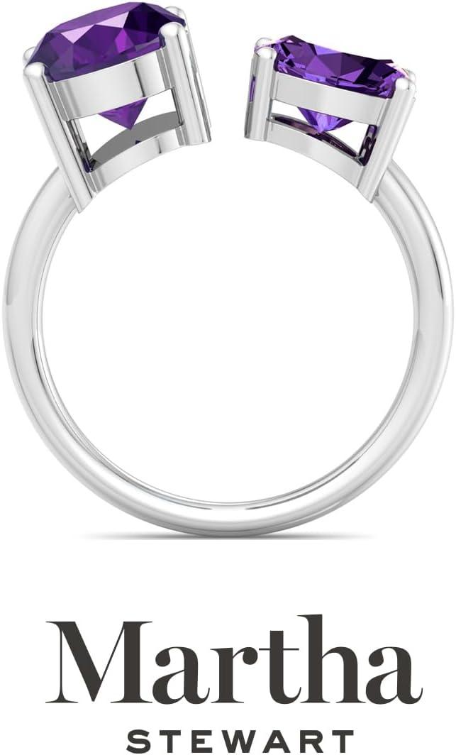 imageMartha Stewart 3 34 Carat Two Stone Gemstone Ring For Women in Sterling Silver Gemstone Jewelry For WomenOption 7
