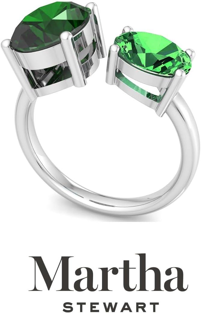imageMartha Stewart 3 34 Carat Two Stone Gemstone Ring For Women in Sterling Silver Gemstone Jewelry For WomenOption 9