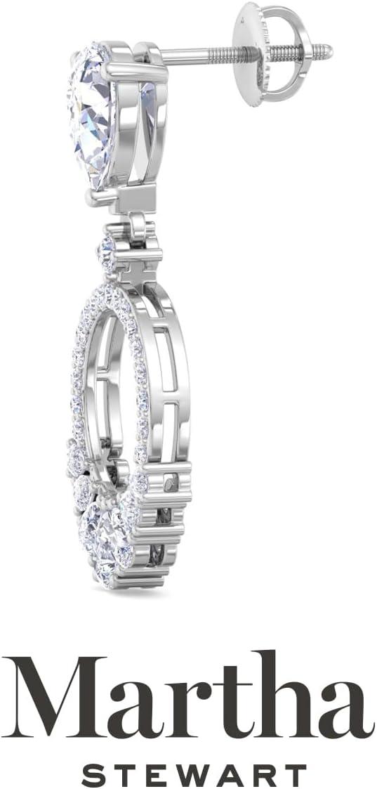 imageMartha Stewart 3 Carat Lab Grown Diamond Drop Earrings In 14 Karat Gold Lab Grown Diamond Earringswhitegold