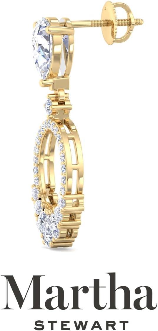 imageMartha Stewart 3 Carat Lab Grown Diamond Drop Earrings In 14 Karat Gold Lab Grown Diamond Earringsyellowgold