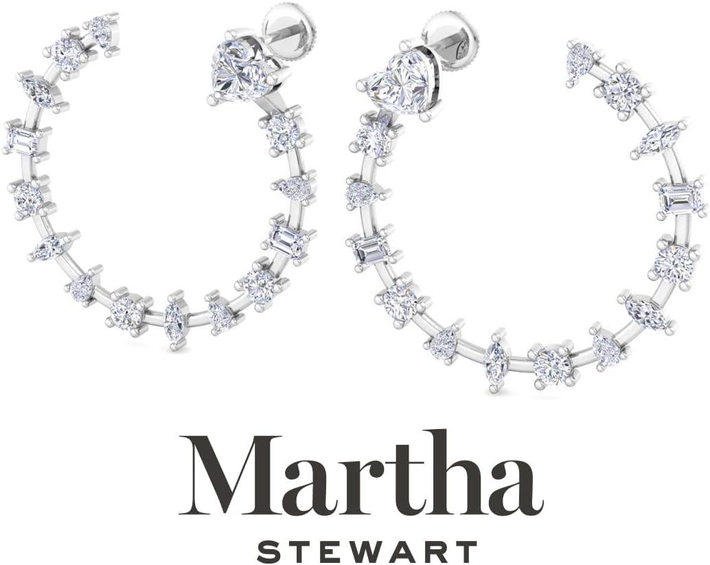 imageMartha Stewart 3 Carat Lab Grown Diamond Hoop Earrings 14 Karat Gold Diamond Hoop Earrings for Women Fancywhitegold