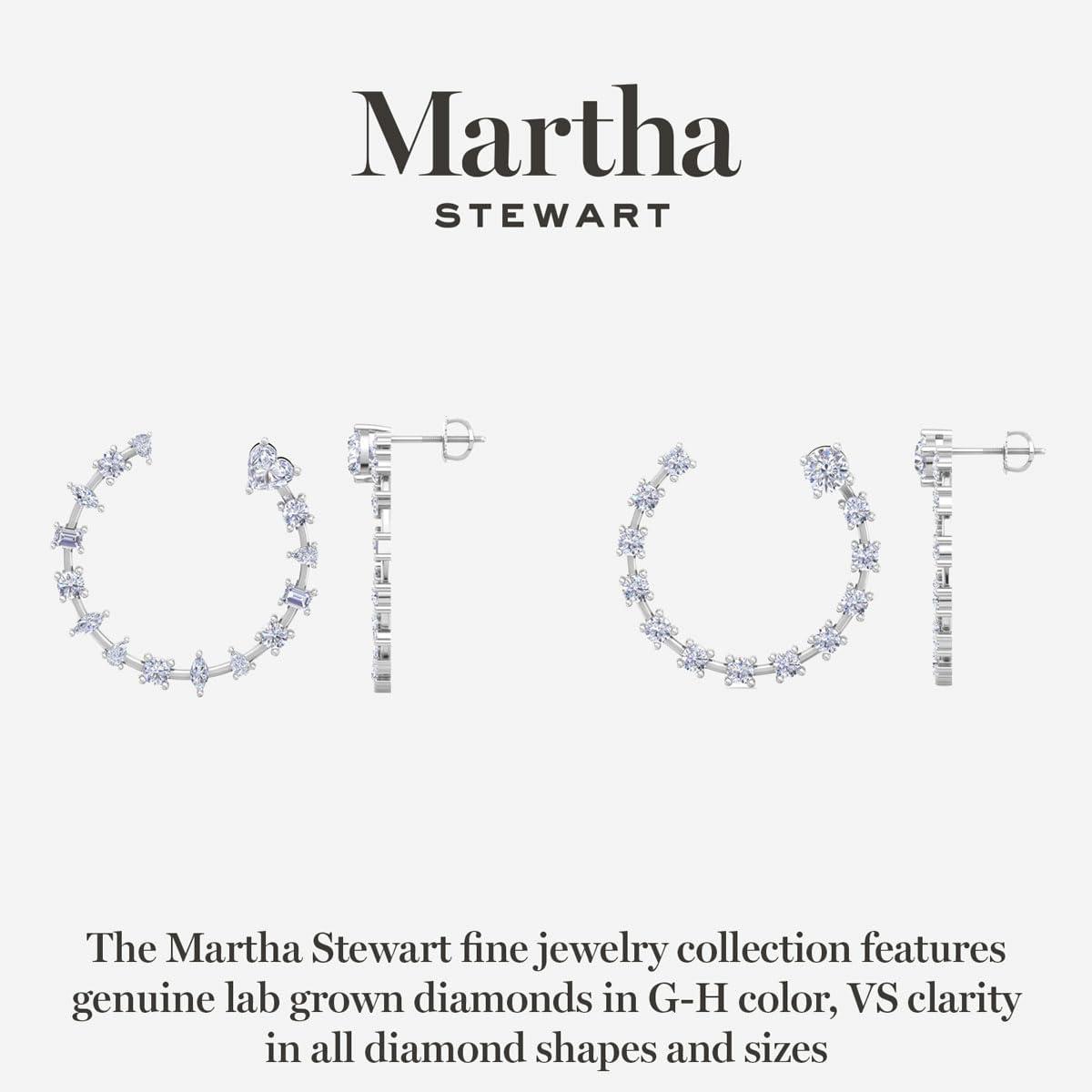 imageMartha Stewart 3 Carat Lab Grown Diamond Hoop Earrings 14 Karat Gold Diamond Hoop Earrings for Women Fancywhitegold