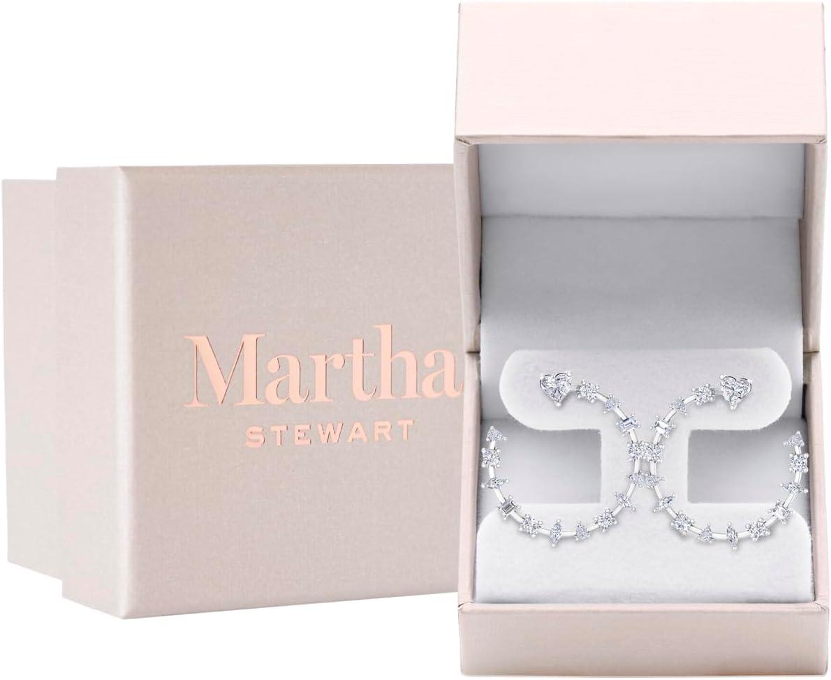 imageMartha Stewart 3 Carat Lab Grown Diamond Hoop Earrings 14 Karat Gold Diamond Hoop Earrings for Women Fancywhitegold