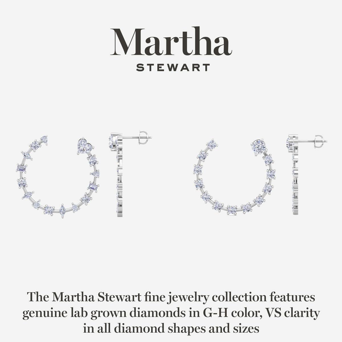 imageMartha Stewart 3 Carat Lab Grown Diamond Hoop Earrings 14 Karat Gold Diamond Hoop Earrings for Women Fancyyellowgold
