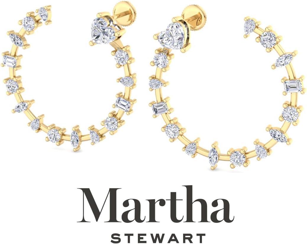 imageMartha Stewart 3 Carat Lab Grown Diamond Hoop Earrings 14 Karat Gold Diamond Hoop Earrings for Women Fancyyellowgold